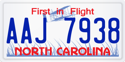 NC license plate AAJ7938