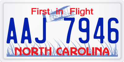 NC license plate AAJ7946