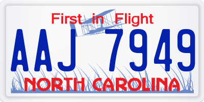 NC license plate AAJ7949