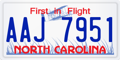 NC license plate AAJ7951
