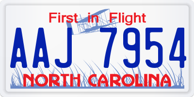 NC license plate AAJ7954
