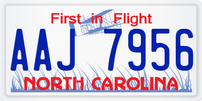 NC license plate AAJ7956