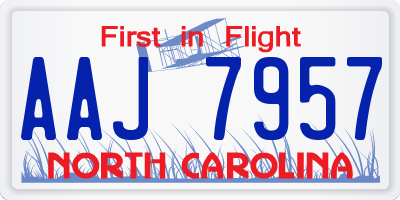 NC license plate AAJ7957