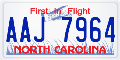 NC license plate AAJ7964