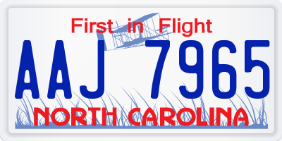 NC license plate AAJ7965