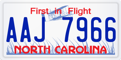 NC license plate AAJ7966