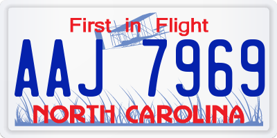 NC license plate AAJ7969