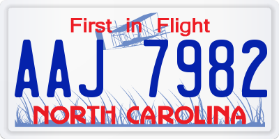NC license plate AAJ7982