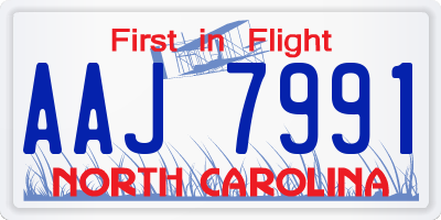 NC license plate AAJ7991