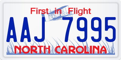NC license plate AAJ7995