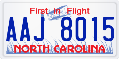 NC license plate AAJ8015