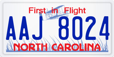 NC license plate AAJ8024
