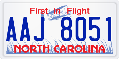 NC license plate AAJ8051