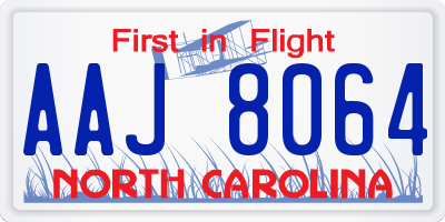 NC license plate AAJ8064