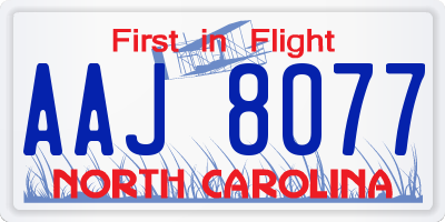 NC license plate AAJ8077