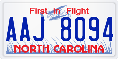 NC license plate AAJ8094