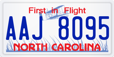 NC license plate AAJ8095