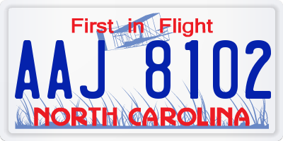 NC license plate AAJ8102