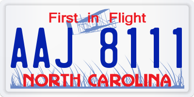 NC license plate AAJ8111