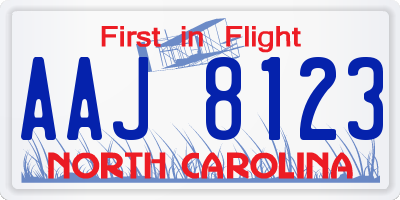 NC license plate AAJ8123