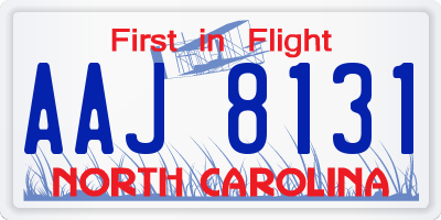NC license plate AAJ8131