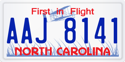 NC license plate AAJ8141