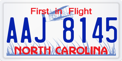 NC license plate AAJ8145