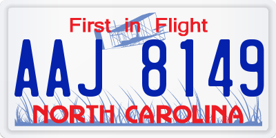 NC license plate AAJ8149