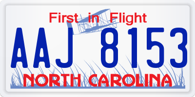 NC license plate AAJ8153
