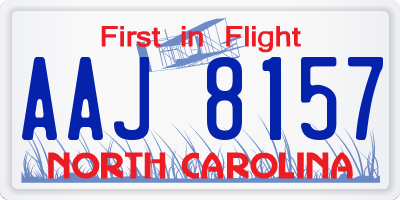 NC license plate AAJ8157