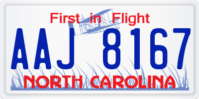 NC license plate AAJ8167