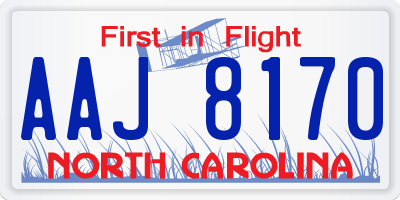 NC license plate AAJ8170