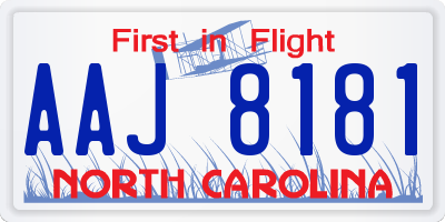 NC license plate AAJ8181