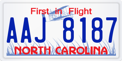 NC license plate AAJ8187