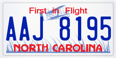 NC license plate AAJ8195