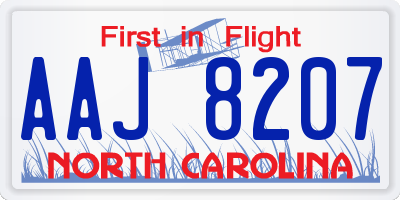 NC license plate AAJ8207