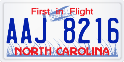 NC license plate AAJ8216