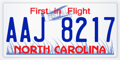NC license plate AAJ8217