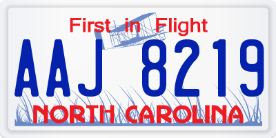 NC license plate AAJ8219