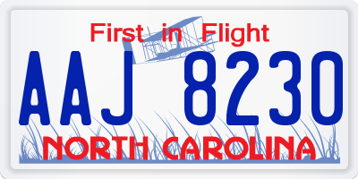 NC license plate AAJ8230