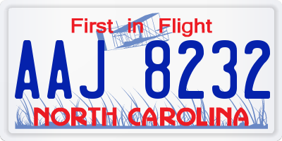 NC license plate AAJ8232