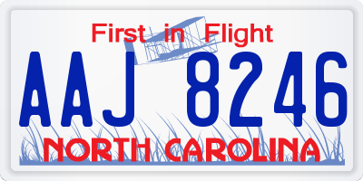 NC license plate AAJ8246