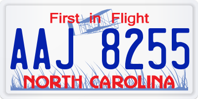 NC license plate AAJ8255