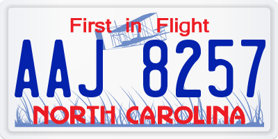 NC license plate AAJ8257