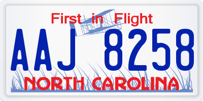 NC license plate AAJ8258
