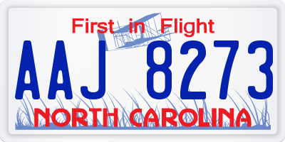 NC license plate AAJ8273