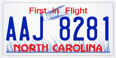 NC license plate AAJ8281