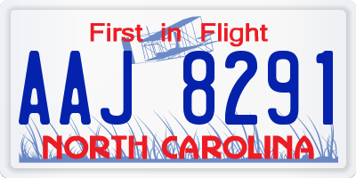 NC license plate AAJ8291