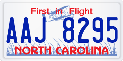 NC license plate AAJ8295