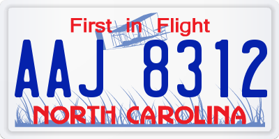 NC license plate AAJ8312